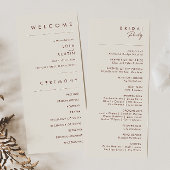 einfache Wüste | Natural White Wedding Program Programm