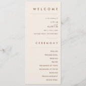 einfache Wüste | Natural White Wedding Program Programm (Vorderseite)