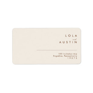 einfache Wüste   Natural White Wedding RSVP Addre Adressaufkleber