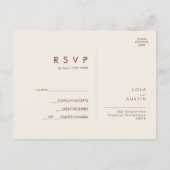 einfache Wüste | Natural White Wedding RSVP Postkarte (Rückseite)