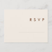 einfache Wüste | Natural White Wedding RSVP Postkarte (Vorderseite)