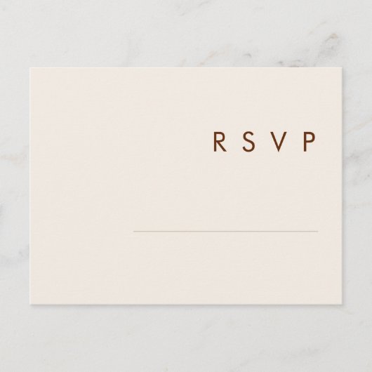 einfache Wüste | Natural White Wedding RSVP Postkarte (Vorderseite)