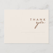 einfache Wüste | Natural White Wedding Vielen Dank Postkarte (Vorderseite)