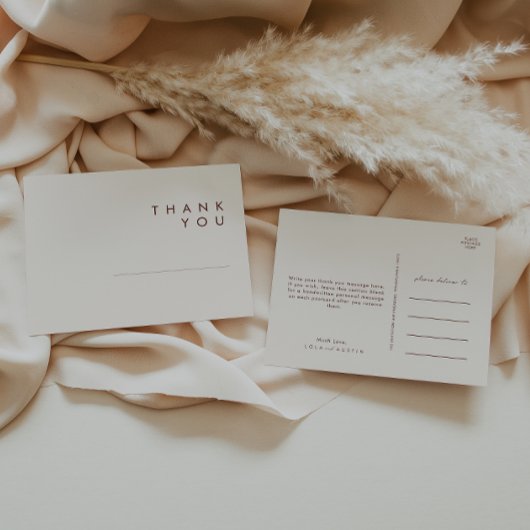 einfache Wüste | Natürliche Hochzeit Vielen Dank P Postkarte