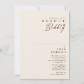 einfache Wüste | Natürliche Weißbrunch & Bubbly Einladung (Vorderseite)