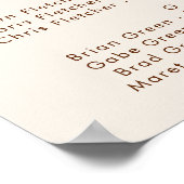 einfache Wüste | Natürliche weiße alphabetische Si Poster (Ecke)