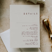 einfache Wüste | Natürliche weiße Details Begleitkarte