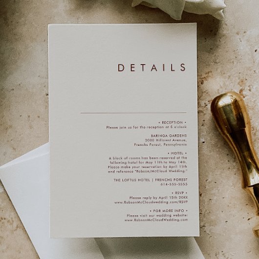 einfache Wüste | Natürliche weiße Details Begleitkarte