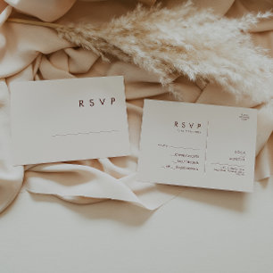 Einfache Wüste Natürliche weiße Hochzeits-RSVP Postkarte