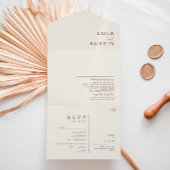 einfache Wüste | Natürliches weißes Siegel und Sen All In One Einladung