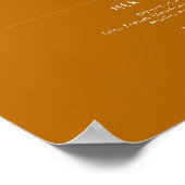 einfache Wüste | Orangefarbene Unterschrift Geträn Poster (Ecke)