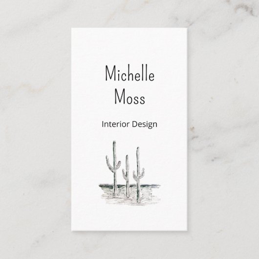 Einfache Wüste Südwestkaktus QR-Code Visitenkarte (Vorderseite)