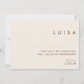 Einfache Wüste Terracotta Bridesmaid Vorschlag Kar Einladung (Rückseite)