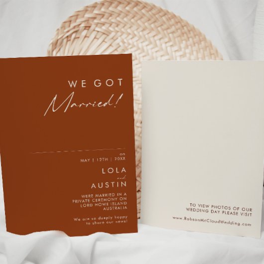 einfache Wüste | Terracotta Elopement Ankündigung