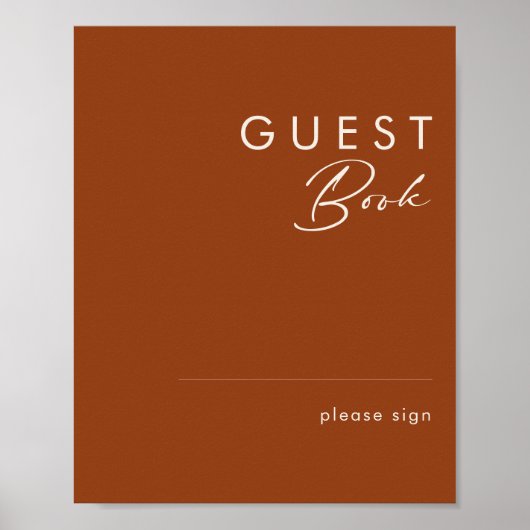 einfache Wüste | Terracotta Guest Book Sign Poster (Vorne)
