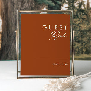 einfache Wüste   Terracotta Guest Book Sign Poster