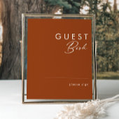 einfache Wüste | Terracotta Guest Book Sign Poster