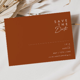 einfache Wüste   Terracotta Horizontal Save The Date