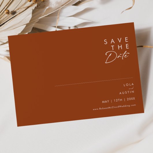einfache Wüste | Terracotta Horizontal Save The Date