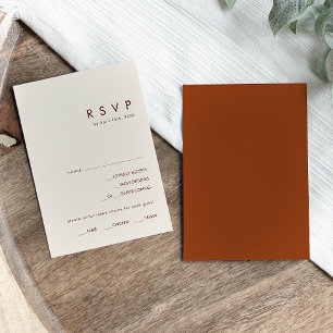 einfache Wüste Terracotta Menu Choice RSVP Card Karte