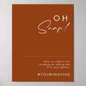 einfache Wüste | Terracotta Oh Snap Wedding Hashta Poster (Vorne)