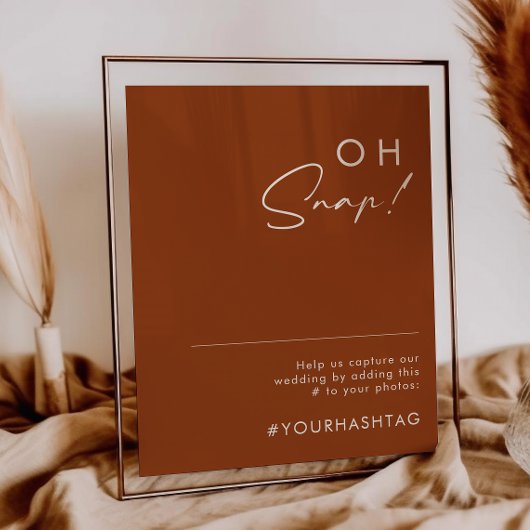 einfache Wüste | Terracotta Oh Snap Wedding Hashta Poster