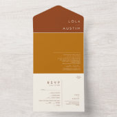 einfache Wüste | Terracotta, Orange und Cinnamon A All In One Einladung (Innen Boden)