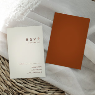 einfache Wüste Terracotta RSVP Card Karte