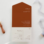 einfache Wüste | Terracotta-Siegel und Senden All In One Einladung