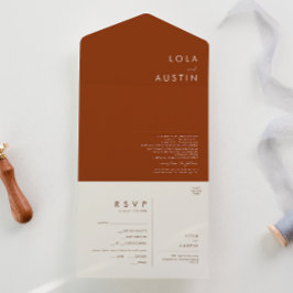 einfache Wüste | Terracotta-Siegel und Senden All In One Einladung