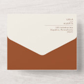 einfache Wüste | Terracotta-Siegel und Senden All In One Einladung (Rückseite)