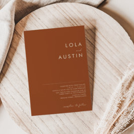 einfache Wüste | Terracotta Wedding Einladung