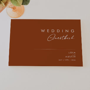 einfache Wüste   Terracotta Wedding Guest Book Gästebuch