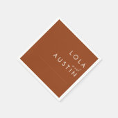 einfache Wüste | Terracotta Wedding Napkins Serviette (Ecke)