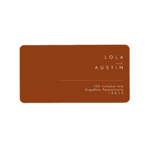 einfache Wüste Terracotta Wedding RSVP Address Adressaufkleber