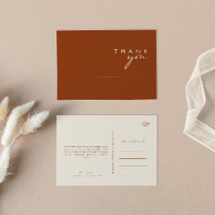 Einfache Wüste Terrakotta-Hochzeit Danke Postkar Postkarte