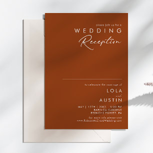 Einfache Wüste   Terrakotta-Hochzeitsempfang Einladung