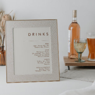 einfache Wüste Zeichen des "Natural White Drinks Poster