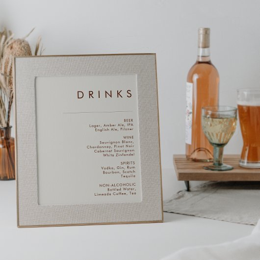einfache Wüste | Zeichen des "Natural White Drinks Poster