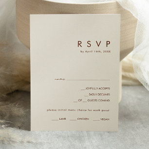 Einfache Wüsten-Naturweiße-Menüauswahl-RSVP-Karte RSVP Karte