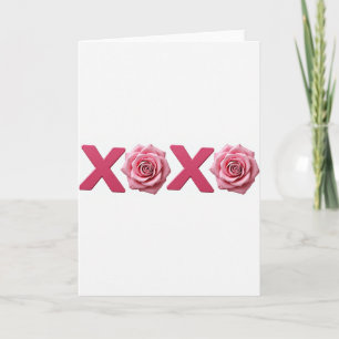 Einfache Xoxo-Rosen-Liebekarte Karte