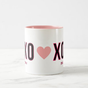 Einfache Xoxo Workout Niedlicher Valentinstag Zweifarbige Tasse