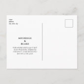 Einfache Yellow Monogram Wedding Save the Date Postkarte (Rückseite)