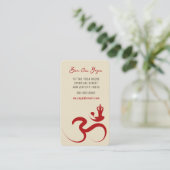 Einfache Yoga Om Ohm Calligraphy Zen Business Card Visitenkarte (Stehend Vorderseite)