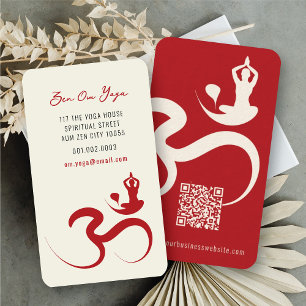 Einfache Yoga Om Ohm Calligraphy Zen Business Card Visitenkarte
