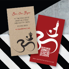 Einfache Yoga Om Ohm Calligraphy Zen Business Card Visitenkarte