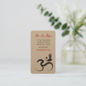 Einfache Yoga Om Ohm Calligraphy Zen Business Card Visitenkarte (Stehend Vorderseite)