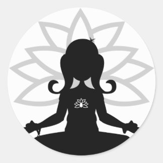 Einfache Yoga-Silhouette Runder Aufkleber
