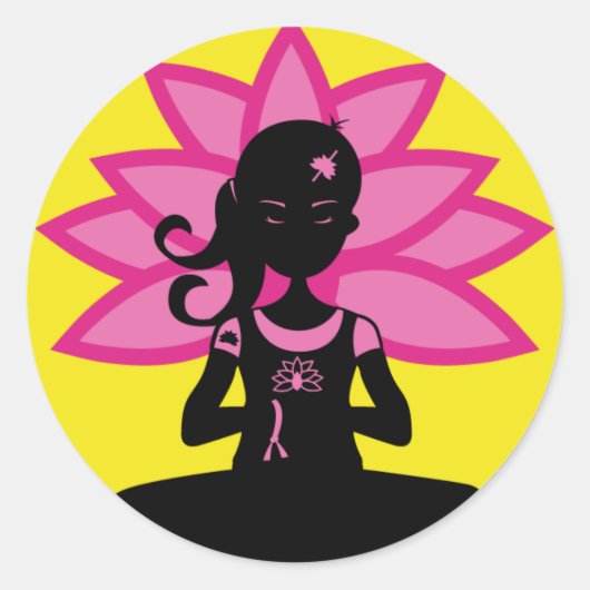 Einfache Yoga-Silhouette Runder Aufkleber (Vorderseite)