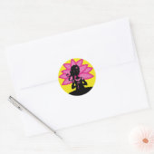 Einfache Yoga-Silhouette Runder Aufkleber (Umschlag)